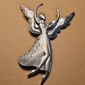 Silver Angel Brooch